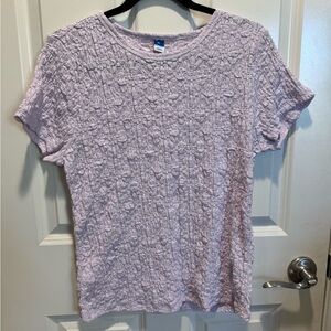 Old Navy Light Purple Textured Short Sleeve Top
